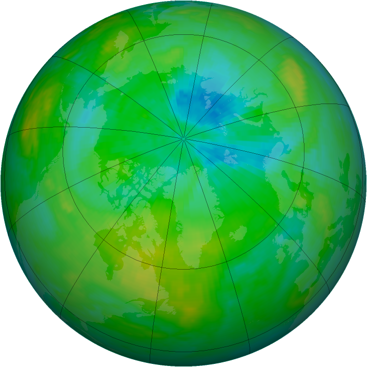 Arctic ozone map for 28 August 1987